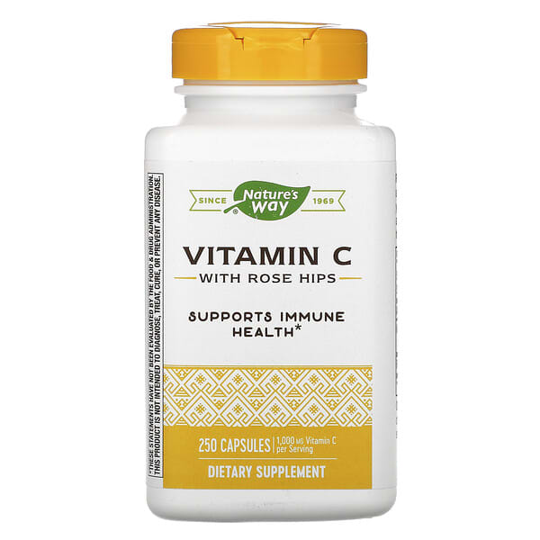 Nature's Way, Vitamine C et cynorrhodons, 500 mg, 250 capsules