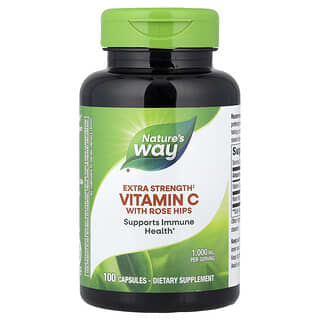 Nature's Way, 含玫瑰果的維生素 C，1,000 毫克，100 粒膠囊
