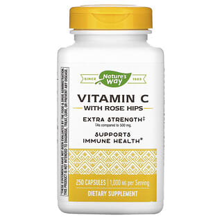 Nature's Way, Vitamine C et cynorrhodons, Extrapuissant, 1000 mg, 250 capsules