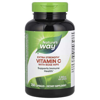 Nature's Way, Vitamin C dengan Rosehip, Kekuatan Ekstra, 1.000 mg, 250 Kapsul