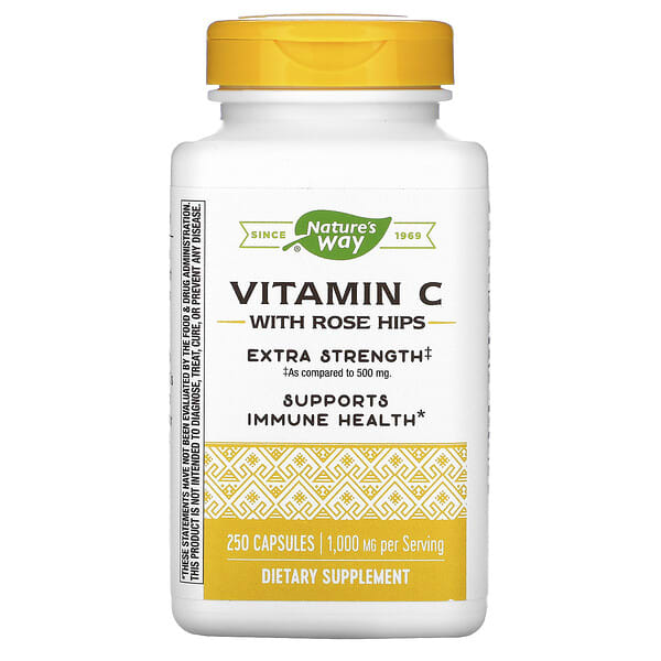 Nature's Way, Vitamine C et cynorrhodons, Extrapuissant, 1000 mg, 250 capsules