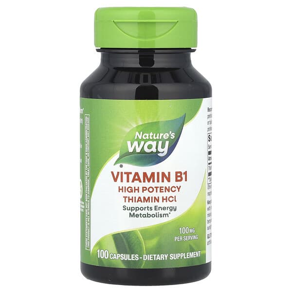Vitamin B1, 100 mg, 100 Capsules
