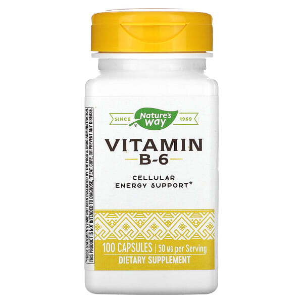 Nature's Way, Vitamine B6, 50 mg, 100 capsules