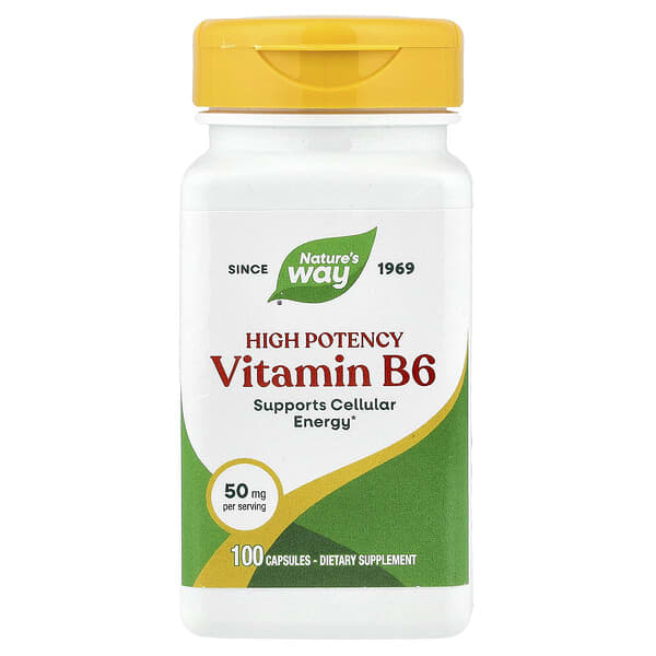 Nature's Way, 비타민B6, 50mg, 캡슐 100정