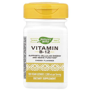 Nature's Way, Vitamin B12, Kirschgeschmack, 2.000 mcg, 100 vegane Lutschtabletten