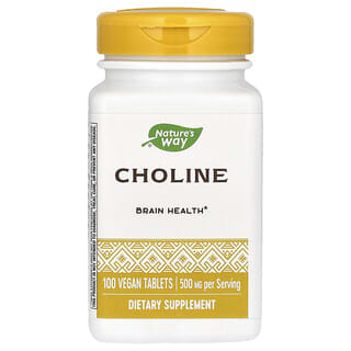 Nature's Way, Choline, 500 mg, 100 comprimés vegan