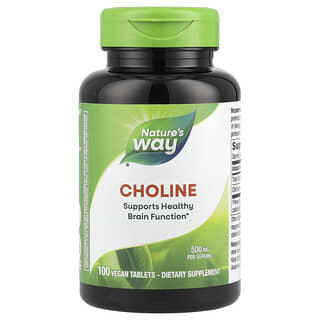 Nature's Way, Colina, 500 mg, 100 comprimidos veganos