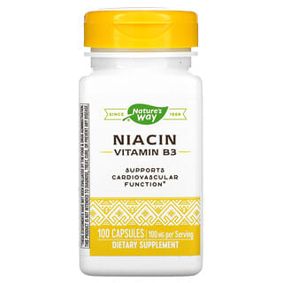 Nature's Way, Niacine, Vitamine B3, 100 mg, 100 capsules