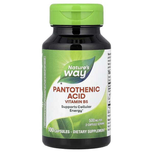 Pantothenic Acid, Vitamin B5, 100 Capsules