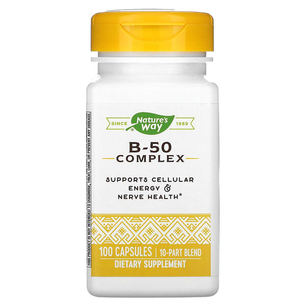 Nature's Way, комплекс витаминов B-50, 100 капсул