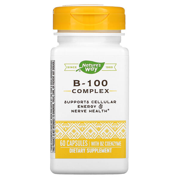 Nature's Way, B-100 Complex with B2 Coenzyme, 60 Capsules