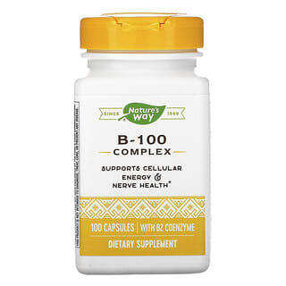 Nature's Way, Complejo de vitaminas B 100 con coenzima B2, 100 cápsulas