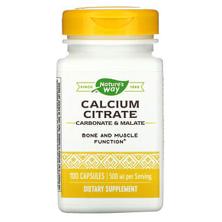 Nature's Way, Citrate de calcium, 250 mg, 100 capsules
