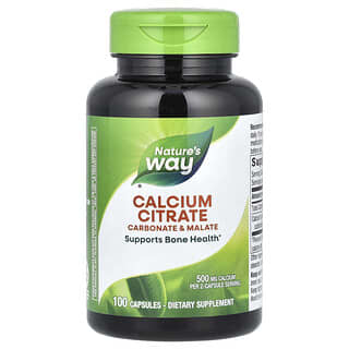 Nature's Way, Citrato de Cálcio, 500 mg, 100 Cápsulas (250 mg por Cápsula)