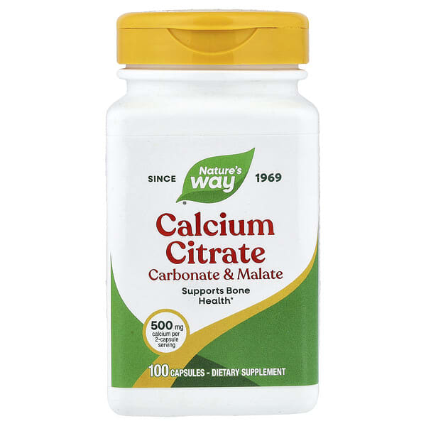 Nature's Way Calcium Citrate, 100 Capsules (250 mg per Capsule)