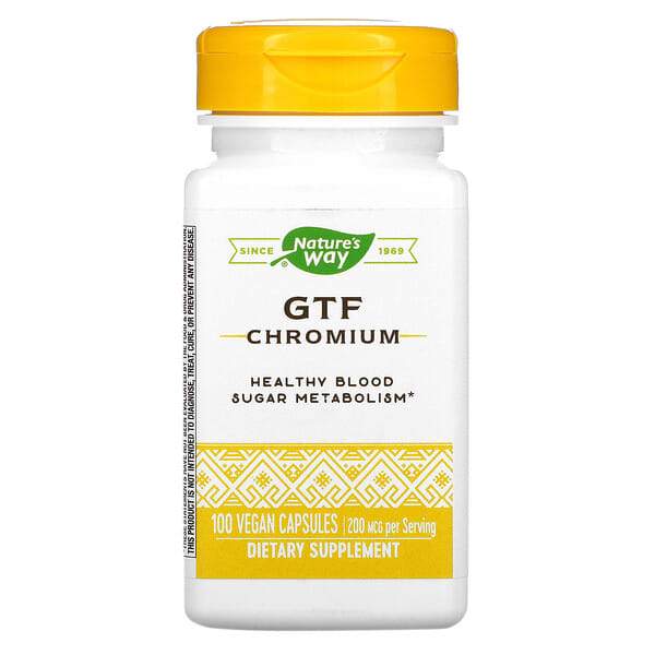 Nature's Way, GTFクロム、200mcg、ヴィーガンカプセル100粒