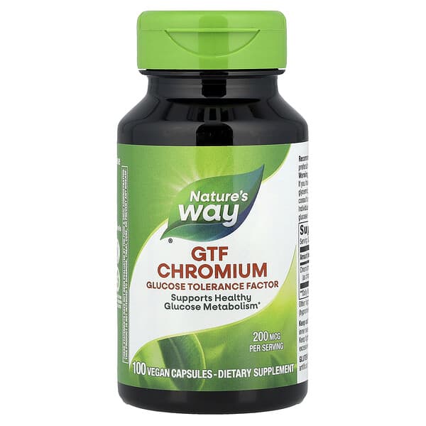 Nature's Way GTF Chromium, 200 mcg, 100 Vegan Capsules