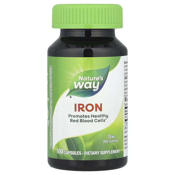 Iron, 18 mg, 100 Capsules