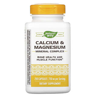 Nature's Way, Complejo mineral de calcio y magnesio, 750 mg, 250 cápsulas