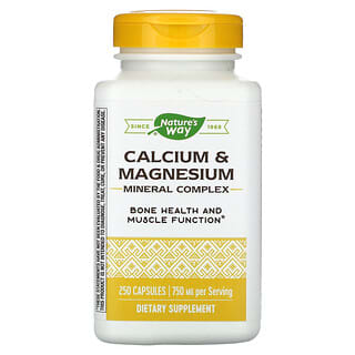 Nature's Way, Calcium et magnésium, Complexe minéral, 250 mg, 250 capsules