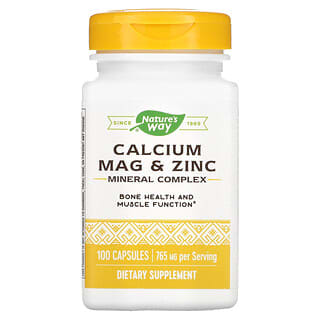 Nature's Way, Complexe minéral de calcium et de zinc, 765 mg, 100 capsules