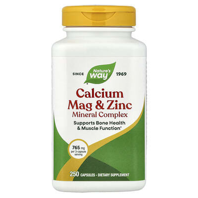 Nature's Way, Calcium, Magnesium, Zinc Mineral Complex, 250 Capsules