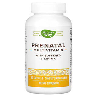 Nature's Way, Suplemento multivitamínico prenatal con vitamina C regulada, 180 cápsulas