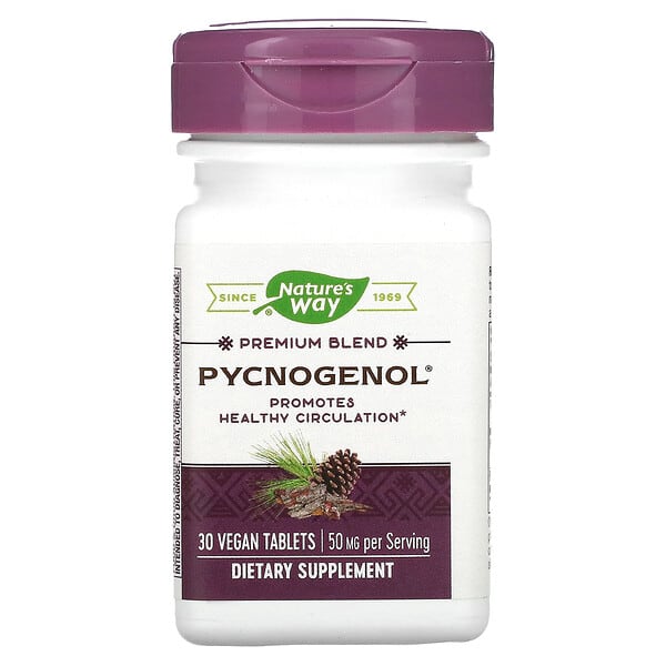 Nature's Way, Pycnogenol, 50 mg, 30 comprimidos veganos
