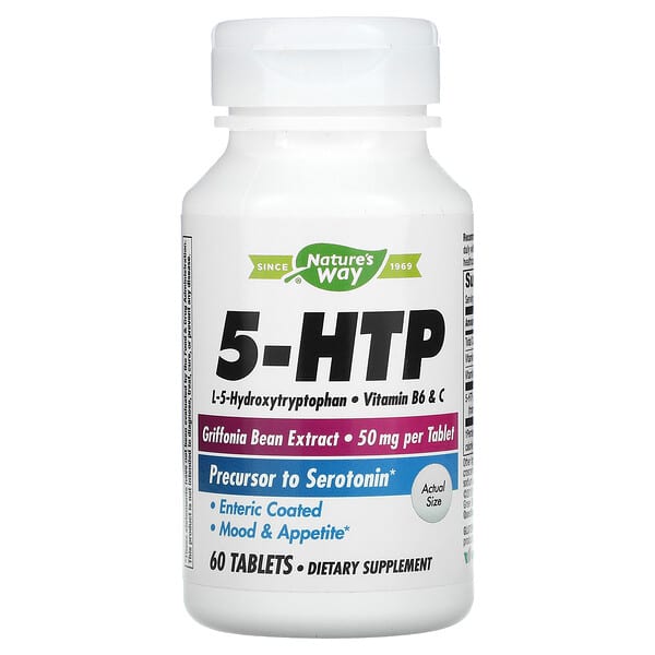 Nature's Way, 5-HTP, Suplemento alimentario, 50 mg, 60 comprimidos