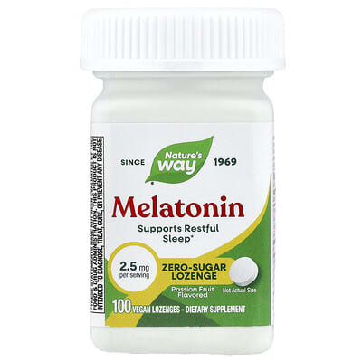 Nature's Way, Melatonin, Passionflower Flavor, 2.5 mg, 100 Vegan Lozenges