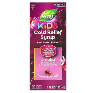 Nature's Way, Umcka, Kids Cold Relief Syrup, Sirup zur Linderung von Erkältungskrankheiten für Kinder, ab 1 Jahr, Kirsche, 120 ml (4 fl. oz.)