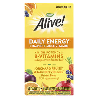 Nature's Way, Alive! Daily Energy, Complete Multivitamin, 60 Tablets