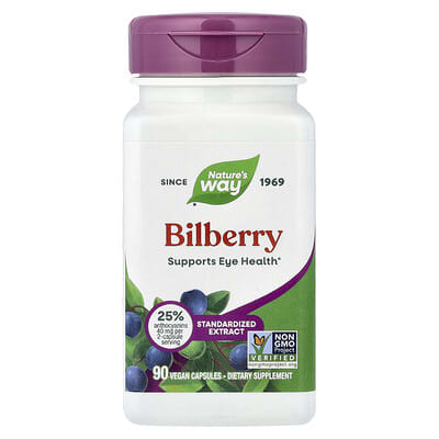 Nature's Way, Bilberry, 90 Vegetarian Capsules