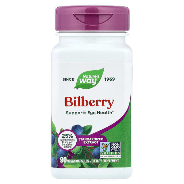 Nature's Way, Bilberry, 90 Vegan Capsules (80 mg per Capsule)