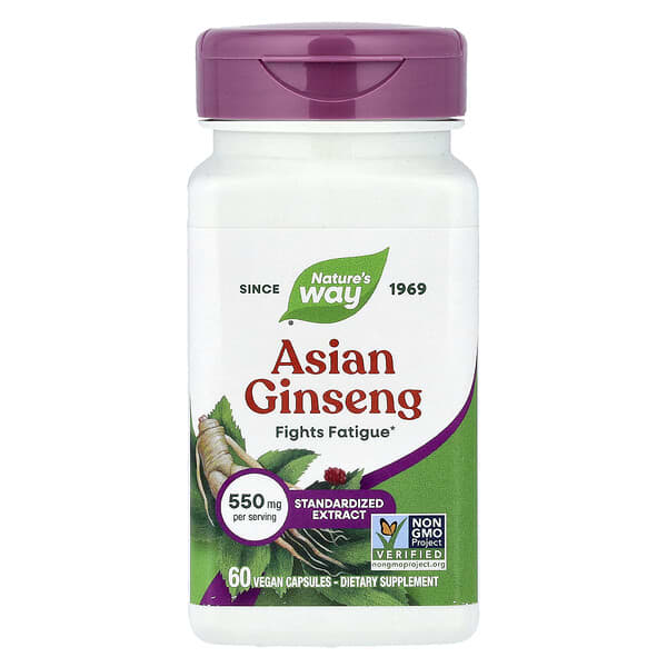 Asian Ginseng, 550 mg, 60 Vegan Capsules