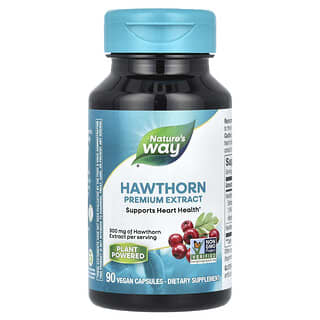 Nature's Way, Hawthorn, Premium Extract, 300 mg, 90 Vegan Capsules