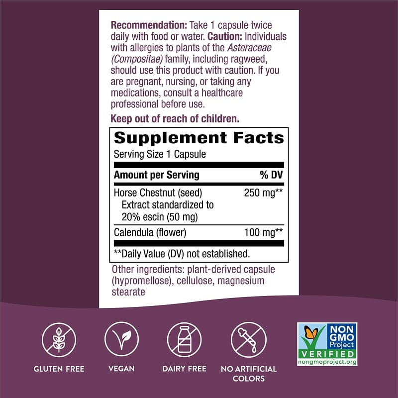 Nature's Way, Horse Chestnut, 250 mg, 90 Vegan Capsules