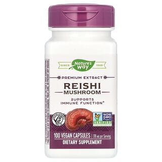 Nature's Way, Champignon reishi, 376 mg, 100 capsules vegan (188 mg par capsule)