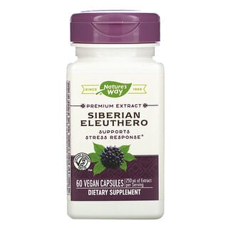 Nature's Way, Eleuthero siberiano, 250 mg, 60 cápsulas veganas