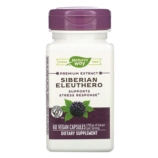 Nature's Way, エゾウコギ、250mg、ベジカプセル60粒