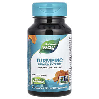 Nature's Way, Turmeric, Premium Extract, 500 mg, 60 Vegan Tablets