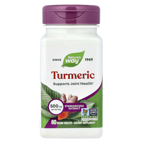 Nature's Way Turmeric, 500 mg, 60 Vegan Tablets