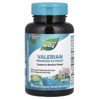 Nature's Way, Valériane, Extrait premium, 220 mg, 90 capsules vegan (110 mg par capsule)