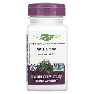 Nature's Way, Premium Extract, Willow, 200 mg, 60 Vegan Capsules