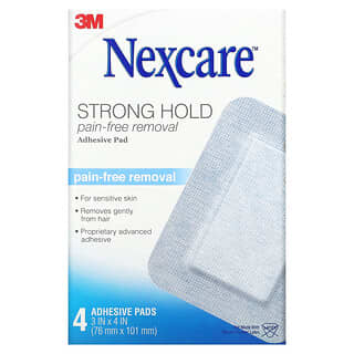 Nexcare, Strong Hold Pain-Free Removal Adhesive Pad, 4 Adhesive Pads