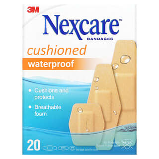 Nexcare, Cushioned Waterproof Bandages, 20 Assorted Sizes