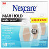 Waterproof Bandages, Max Hold, 60 One Size Bandages