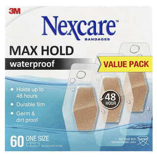 Nexcare, Wasserdichte Bandagen, Max. Halt, 60 Einheitsgrößenbandagen