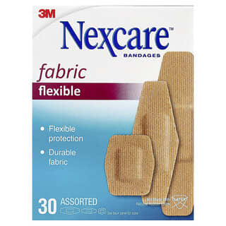 Nexcare, Flexible Fabric Bandages, Assorted, 30 Assorted Sizes