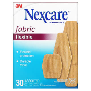 Nexcare, Гибкие тканевые бинты, 30 разных размеров